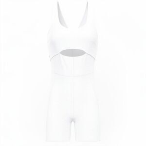 New Gigi C Sawyer Snakeskin Cutout Romper White M